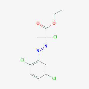 molecular formula C11H11Cl3N2O2 B14652447 Ethyl 2-chloro-2-[(E)-(2,5-dichlorophenyl)diazenyl]propanoate CAS No. 53682-77-2