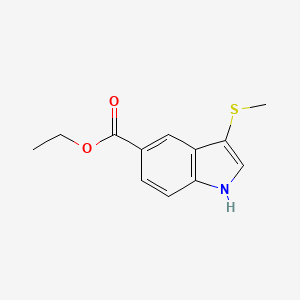 molecular formula C12H13NO2S B14652465 Ethyl 3-(methylsulfanyl)-1H-indole-5-carboxylate CAS No. 53512-34-8