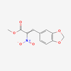 molecular formula C11H9NO6 B14652475 Methyl 3-(1,3-benzodioxol-5-yl)-2-nitroprop-2-enoate CAS No. 49571-79-1
