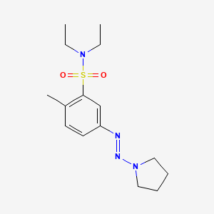 molecular formula C15H24N4O2S B14652487 N,N-Diethyl-2-methyl-5-[(E)-(pyrrolidin-1-yl)diazenyl]benzene-1-sulfonamide CAS No. 50355-07-2