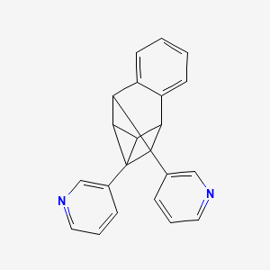 molecular formula C22H16N2 B14652507 Pyridine, 3,3'-(1a,2,7,7a-tetrahydro-1,2,7-metheno-1H-cyclopropa[b]naphthalene-1,8-diyl)bis- CAS No. 50559-66-5