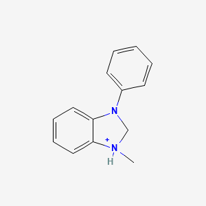 molecular formula C14H15N2+ B14652544 1-Methyl-3-phenyl-2,3-dihydro-1H-benzimidazol-1-ium CAS No. 52287-74-8