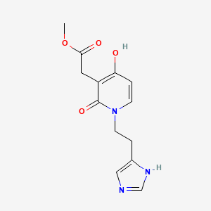 molecular formula C13H15N3O4 B1465258 methyl 2-{4-hydroxy-1-[2-(1H-imidazol-5-yl)ethyl]-2-oxo-1,2-dihydro-3-pyridinyl}acetate CAS No. 860650-87-9