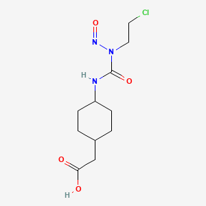 molecular formula C11H18ClN3O4 B14652588 cis-4-(3-(2-Chloroethyl)-3-nitrosoureido)cyclohexaneacetic acid CAS No. 56208-24-3
