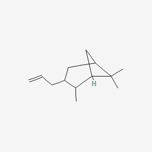 molecular formula C13H22 B14652630 Bicyclo[3.1.1]heptane, 2,6,6-trimethyl-3-(2-propenyl)-, (1alpha,2beta,3alpha,5alpha)- CAS No. 50746-55-9