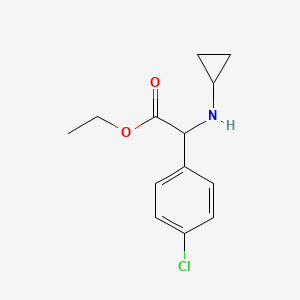 molecular formula C13H16ClNO2 B1465264 Ethyl 2-(4-chlorophenyl)-2-(cyclopropylamino)acetate CAS No. 1218642-88-6