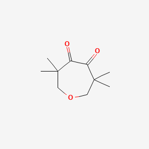molecular formula C10H16O3 B14652790 4,5-Oxepanedione, 3,3,6,6-tetramethyl- CAS No. 42031-65-2
