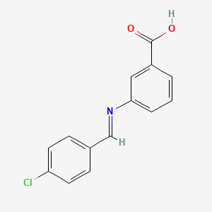 molecular formula C14H10ClNO2 B14652835 Benzoic acid, 3-[[(4-chlorophenyl)methylene]amino]- CAS No. 53156-41-5