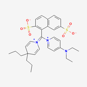 molecular formula C31H37N3O6S2 B14652911 Hydrogen (4-(4-(diethylamino)-alpha-(2,7-disulphonato-1-naphthyl)benzylidene)cyclohexa-2,5-dien-1-ylidene)diethylammonium CAS No. 42352-92-1
