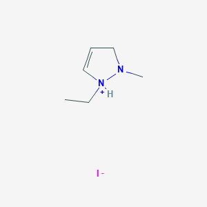 molecular formula C6H13IN2 B14652996 1-Ethyl-2-methyl-2,3-dihydro-1H-pyrazol-1-ium iodide CAS No. 51278-23-0