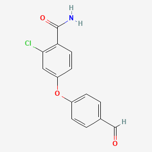 molecular formula C14H10ClNO3 B1465310 2-Chloro-4-(4-formyl-phenoxy)-benzamide CAS No. 676494-62-5