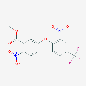 molecular formula C15H9F3N2O7 B14653132 Methyl 2-nitro-5-[2-nitro-4-(trifluoromethyl)phenoxy]benzoate CAS No. 51282-78-1