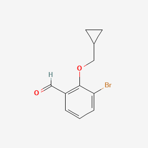 molecular formula C11H11BrO2 B1465316 3-Bromo-2-cyclopropylmethoxy-benzaldehyde CAS No. 1009091-92-2