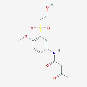 molecular formula C13H17NO6S B14653198 N-[3-(2-Hydroxyethanesulfonyl)-4-methoxyphenyl]-3-oxobutanamide CAS No. 49743-58-0