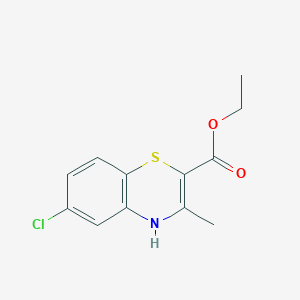 molecular formula C12H12ClNO2S B14653214 Ethyl 6-chloro-3-methyl-4H-1,4-benzothiazine-2-carboxylate CAS No. 51571-54-1