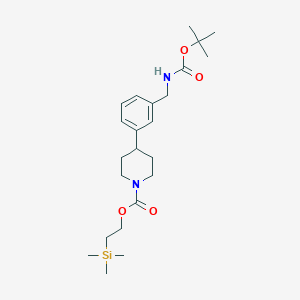 2-(Trimethylsilyl)ethyl 4-(3-((tert-butoxycarbonyl-amino)methyl)phenyl)piperidine-1-carboxylate