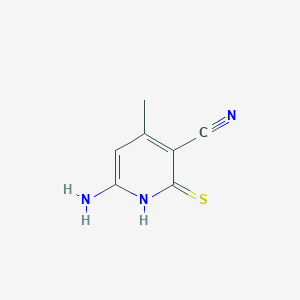 molecular formula C7H7N3S B14653271 Pyridine-3-carbonitrile, 1,2-dihydro-6-amino-4-methyl-2-thioxo- CAS No. 51561-25-2