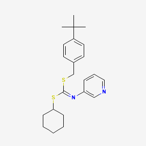 molecular formula C23H30N2S2 B14653289 Cyclohexyl 4-(1,1-(dimethylethyl)phenyl)methyl 3-pyridinylcarbonimidodithioate CAS No. 42754-23-4