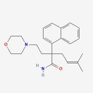 molecular formula C23H30N2O2 B14653318 alpha-(2-Morpholinoethyl)-alpha-prenyl-1-naphthylacetamide CAS No. 50765-92-9