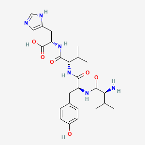 molecular formula C25H36N6O6 B14653414 L-Valyl-L-tyrosyl-L-valyl-L-histidine CAS No. 41839-93-4