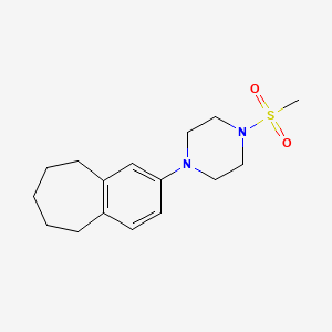 molecular formula C16H24N2O2S B14653420 Piperazine, 1-(methylsulfonyl)-4-(6,7,8,9-tetrahydro-5H-benzocyclohepten-2-yl)- CAS No. 51490-37-0