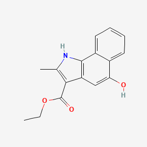 molecular formula C16H15NO3 B14653508 ethyl 5-hydroxy-2-methyl-1H-benzo[g]indole-3-carboxylate CAS No. 50331-29-8