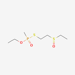 molecular formula C7H17O3PS2 B14653550 Phosphonothioic acid, methyl-, O-ethyl S-(2-(ethylsulfinyl)ethyl) ester CAS No. 53151-68-1