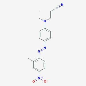 molecular formula C18H19N5O2 B14653682 3-(Ethyl{4-[(E)-(2-methyl-4-nitrophenyl)diazenyl]phenyl}amino)propanenitrile CAS No. 52547-25-8