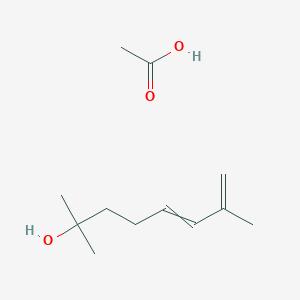 molecular formula C12H22O3 B14653705 Acetic acid;2,7-dimethylocta-5,7-dien-2-ol CAS No. 53651-87-9