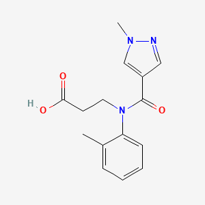 molecular formula C15H17N3O3 B1465386 3-[1-(1-甲基-1H-吡唑-4-基)-N-(2-甲苯基)甲酰胺基]丙酸 CAS No. 1182918-27-9