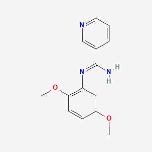 molecular formula C14H15N3O2 B14653918 Nicotinamidine, N-(2,5-dimethoxyphenyl)- CAS No. 40410-01-3