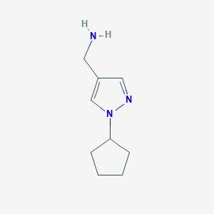 molecular formula C9H15N3 B1465393 (1-cyclopentyl-1H-pyrazol-4-yl)methanamine CAS No. 1216666-29-3