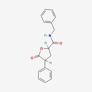 molecular formula C18H17NO3 B14654001 N-Benzyl-5-oxo-4-phenyltetrahydro-2-furamide CAS No. 43159-81-5