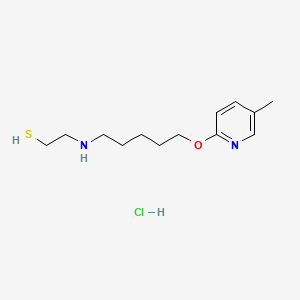 molecular formula C13H23ClN2OS B14654300 Ethanethiol, 2-(5-(5-methyl-2-pyridyloxy)pentyl)amino-, hydrochloride CAS No. 41287-59-6