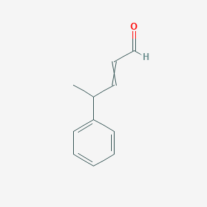 molecular formula C11H12O B14654325 4-phenylpent-2-enal CAS No. 51758-23-7