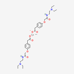 molecular formula C32H46CaN4O8 B14654375 Benzeneacetic acid, 4-(2-((2-(diethylamino)ethyl)amino)-2-oxoethoxy)-, calcium salt, dihydrate CAS No. 43060-56-6