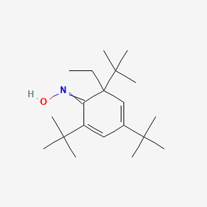 molecular formula C20H35NO B14654403 N-(2,4,6-Tri-tert-butyl-6-ethylcyclohexa-2,4-dien-1-ylidene)hydroxylamine CAS No. 53647-28-2