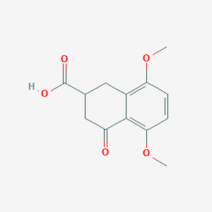 molecular formula C13H14O5 B14654452 2-Naphthalenecarboxylic acid, 1,2,3,4-tetrahydro-5,8-dimethoxy-4-oxo- CAS No. 41098-99-1