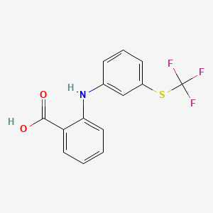 molecular formula C14H10F3NO2S B14654490 Anthranilic acid, N-(m-(trifluoromethylthio)phenyl)- CAS No. 40942-28-7