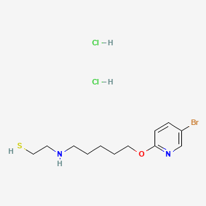 molecular formula C12H21BrCl2N2OS B14654497 Ethanethiol, 2-(5-(5-bromo-2-pyridyloxy)pentyl)amino-, dihydrochloride CAS No. 41287-53-0