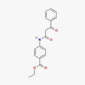 molecular formula C18H17NO4 B14654503 Ethyl 4-(3-oxo-3-phenylpropanamido)benzoate CAS No. 42389-75-3