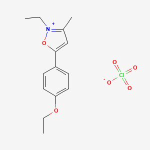 molecular formula C14H18ClNO6 B14654543 5-(4-Ethoxyphenyl)-2-ethyl-3-methyl-1,2-oxazol-2-ium perchlorate CAS No. 52063-37-3