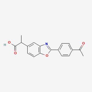 molecular formula C18H15NO4 B14654645 2-(4-Acetylphenyl)-alpha-methyl-5-benzoxazoleacetic acid CAS No. 51234-37-8