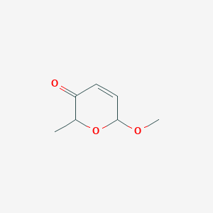 molecular formula C7H10O3 B14654784 6-methoxy-2-methyl-2H-pyran-3(6H)-one CAS No. 41728-10-3