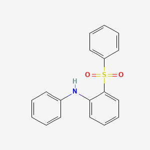 molecular formula C18H15NO2S B14654894 Benzenamine, N-phenyl-2-(phenylsulfonyl)- CAS No. 52914-17-7