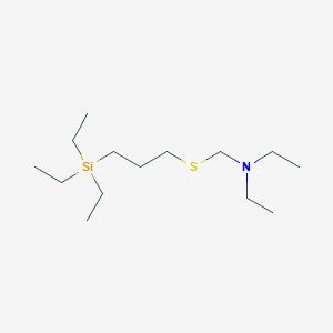 molecular formula C14H33NSSi B14654930 N-Ethyl-N-({[3-(triethylsilyl)propyl]sulfanyl}methyl)ethanamine CAS No. 50965-43-0