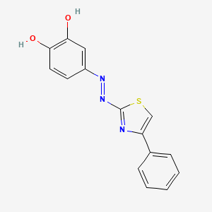 molecular formula C15H11N3O2S B14655036 4-[2-(4-Phenyl-1,3-thiazol-2-yl)hydrazinyl]cyclohexa-3,5-diene-1,2-dione CAS No. 51101-46-3