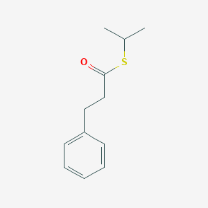 molecular formula C12H16OS B14655043 Benzenepropanethioic acid, S-(1-methylethyl) ester CAS No. 53573-31-2