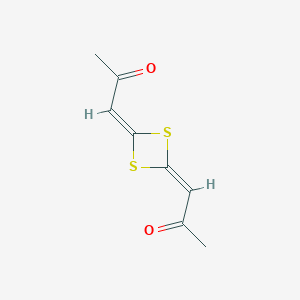 molecular formula C8H8O2S2 B14655057 2-Propanone, 1,1'-(1,3-dithietane-2,4-diylidene)bis- CAS No. 52835-65-1