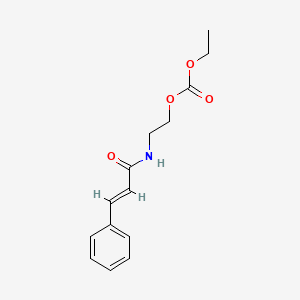 molecular formula C14H17NO4 B14655165 N-(2-Hydroxyethyl)cinnamamide ethoxycarboxylate CAS No. 43196-39-0